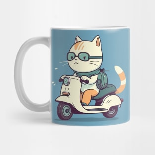 Cat riding scooter Mug